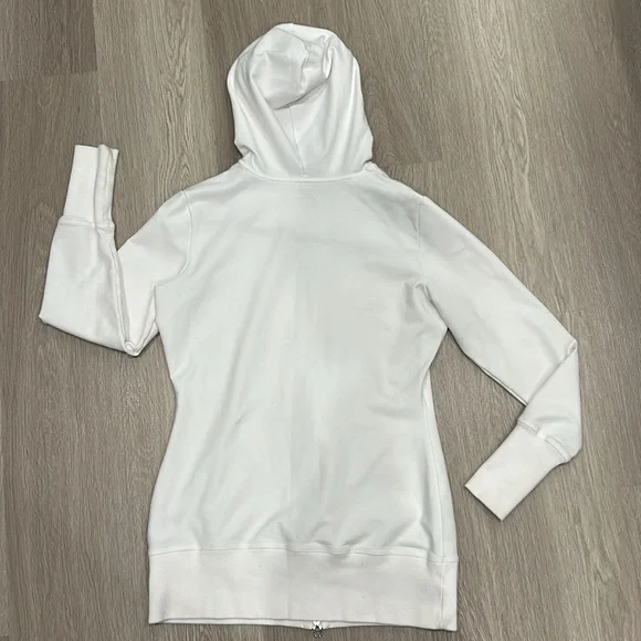 White Women's Nike Zip Up Hoodie Sweater Size M - Like New - Picture 5 of 5